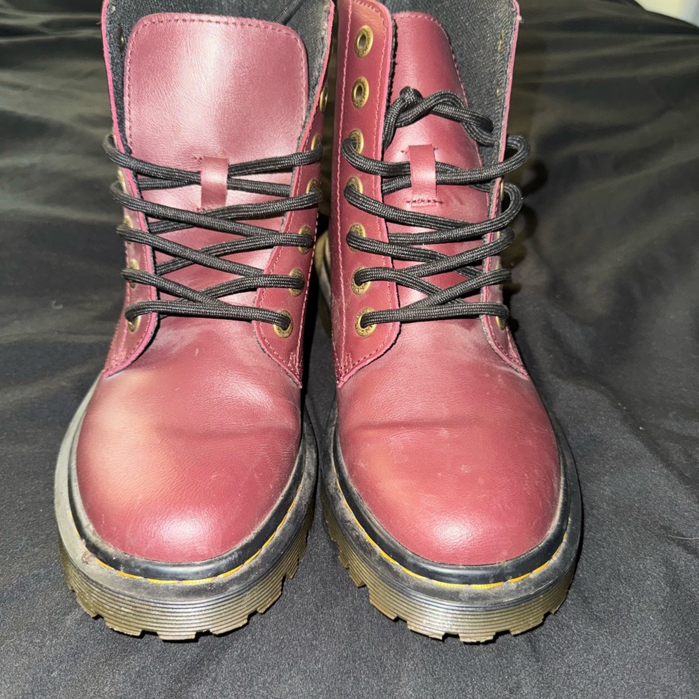 Women's Burgundy Lace-Up Boots